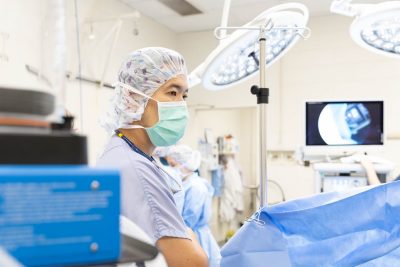 Toshitsugu Ishihara in surgery at the Veterinary Teaching Hospital in Blacksburg, VA. 