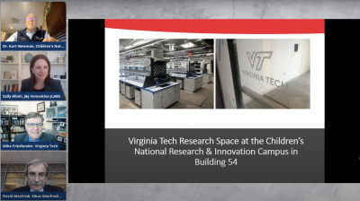 Screenshot of panel about Children's National Research & Innovation Campus